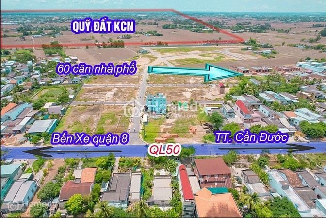 Mặt tiền QL50 nằm liền kề với hành chính huyện Cần Giuộc. Đã có sổ