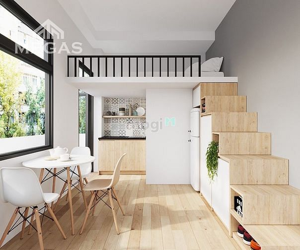 Căn hộ gác mới 100% ban công full nội thất 30m2 Lũy Bán Bích