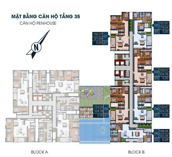 Penhouse Phú Đông Premier, 135m2, 3pn-2wc+sân vườn