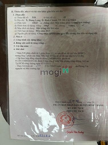 C/C Bán Gấp Lô Đất 2 Mặt Hẻm Xe Hơi- 100m2- Cách Chợ Hưng Long 100m