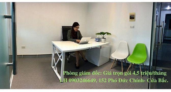 Cho thuê vp trọn gói 152 Phó Đức Chính, TN12 tầng, giá 4,5tr/ 2-3người