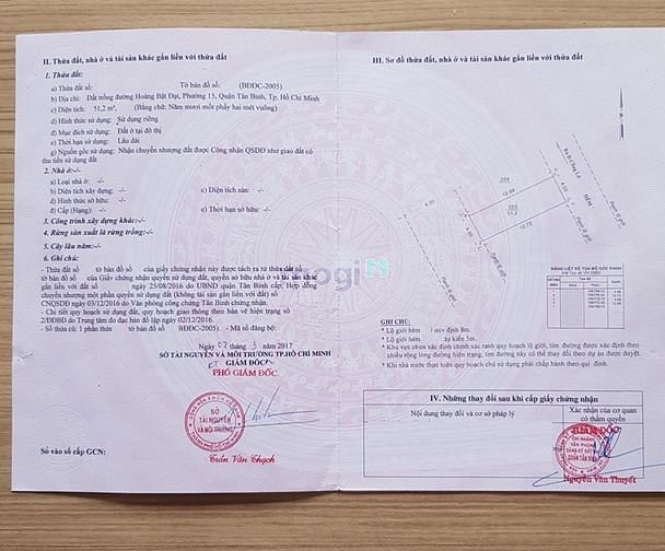 Bán Lô Đất 2 Mặt Tiền Hẻm 8m- HOÀNG BẬT ĐẠT- Q.Tân Bình- 4mx13m- 1 Sẹc