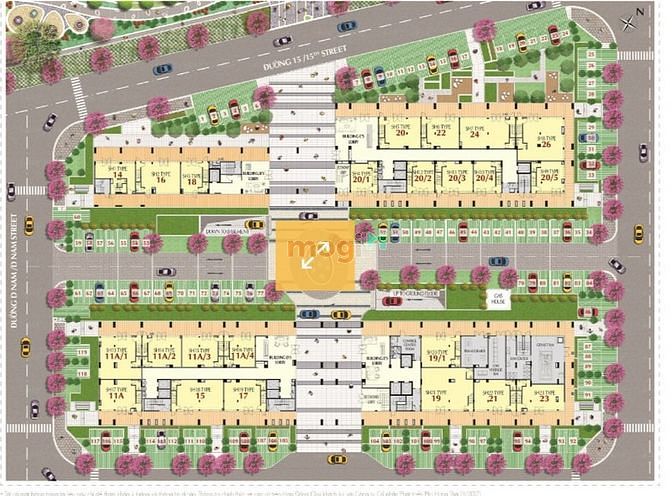 cho thuê shop Midtown căn góc giá 3000$/tháng .