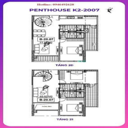 Căn hộ Penhouse, view hồ điều hoà 22ha, DT 167m2, giá chỉ 46.7tr/m2