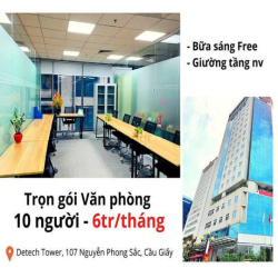 Detech Tower Ng Phong Sắc| Cho thuê Văn phòng Cầu Giấy chỉ 8tr/th