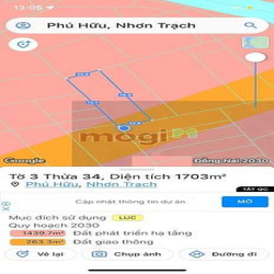 MT đường Liên Cảng Phú Hữu DT: 1703m2 thích hợp làm kho xưởng