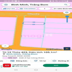 Bán lô đất thổ cư, xã Bình Minh, huyện Trảng Bom, Đồng Nai