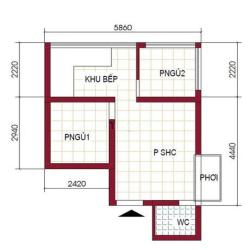 Bán gấp căn tầng 5 tập thể 30 Vạn Bảo, 2 phòng ngủ, sổ đỏ .