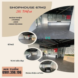 Cho thuê Shophouse căn góc 2 mặt tiền hoàn thiện 69m2 giá chỉ 35 triệu