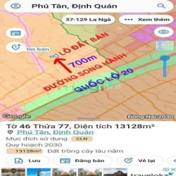 Bán 3,2Hz Đất Cách Ql 20 1,5km Chỉ~200tr/1000m2 Tại Phú Tân Định Quán
