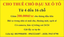 Cho thuê chỗ đậu xe ô tô 24/24 Quận 4