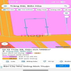 Giảm Sốc 5Ty Bán Lô Đất 1400m2, SHR Thổ Cư MTKD Đường Lớn, P.Trảng Dài