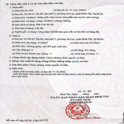 Chính chủ bán nhà An Lạc, Bình Tân