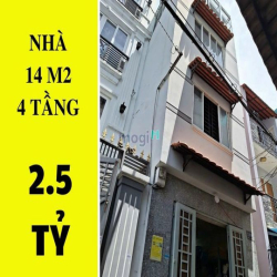 ✔️  Nhà Phan Đăng Lưu P.1 Phú Nhuận - 14m2 -  4 tầng - 2.5 tỷ