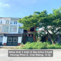 Nhà thô trệt 2 lầu đường 10A Khu Cty8 Hưng Phú 2, Q.Cái Răng, Cần Thơ