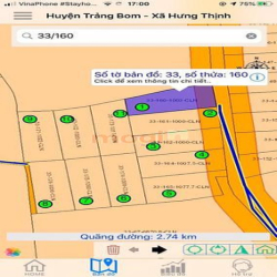 Đất Hưng Thịnh - Trảng Bom , đường nhựa , điện 3 pha đã tách 11 sổ