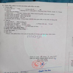 Bán nhà 54M2, HXH LT, Hiệp Thành 17, Quận 12, SHR, 3.249 Tỷ