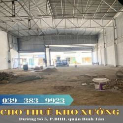 Cho Thuê KHO XƯỞNG (12m x 24m) Đường Số 5, P.BHH, quận Bình Tân