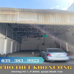 Cho Thuê KHO XƯỞNG (12m x 24m) Đường Số 5, P.BHH, quận Bình Tân