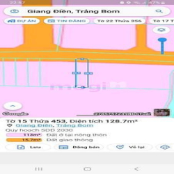 Bán đất thổ cư Mặt Tiền đường Ranh 9, xã Giang Điền, huyện Trảng Bom