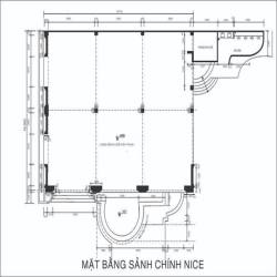 Mặt bằng 1 chu văn an dt 32x50m 1600m2 xây dựng 1200m2. ct 132tr/th