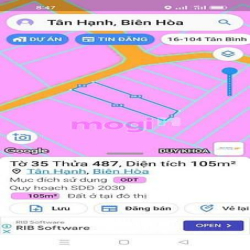 Bán Đất Đường Thông Mua Bán. P Tân Hạnh Tp Biên Hoà. 105m2. 2Tỷ 100Tr